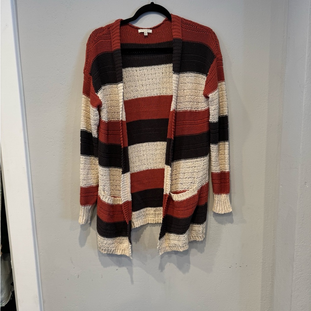 Women’s Kate and Sam knit cardigan sweater size  small Multi block colored